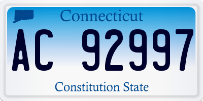 CT license plate AC92997
