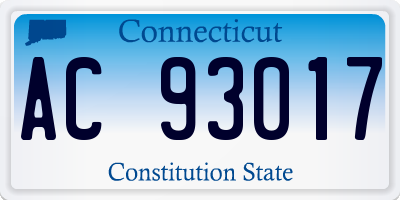 CT license plate AC93017