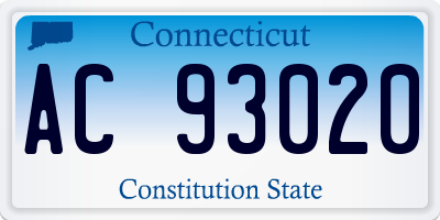 CT license plate AC93020