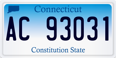 CT license plate AC93031