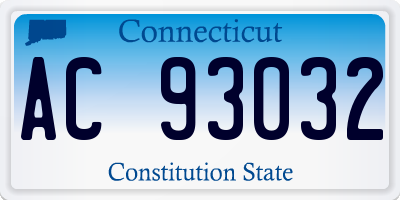 CT license plate AC93032