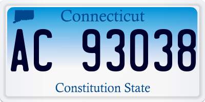 CT license plate AC93038