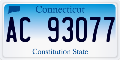 CT license plate AC93077