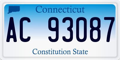 CT license plate AC93087