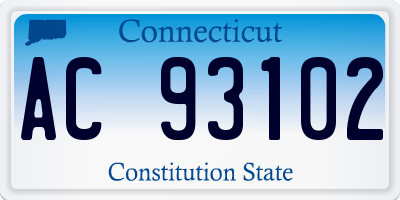 CT license plate AC93102