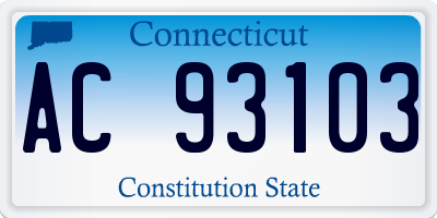 CT license plate AC93103