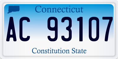 CT license plate AC93107