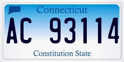 CT license plate AC93114