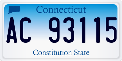 CT license plate AC93115