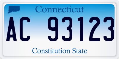 CT license plate AC93123