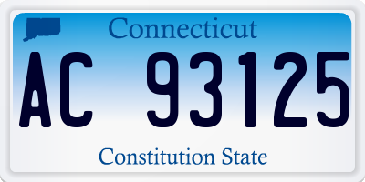 CT license plate AC93125