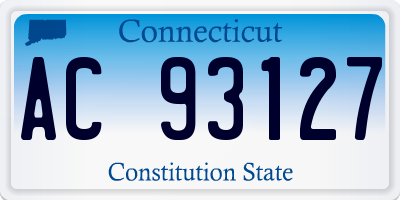 CT license plate AC93127