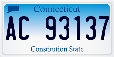 CT license plate AC93137