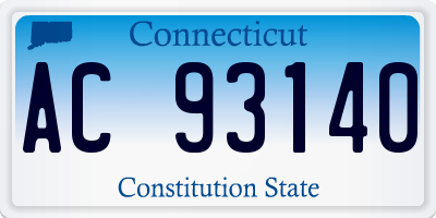 CT license plate AC93140