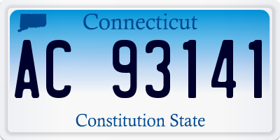 CT license plate AC93141