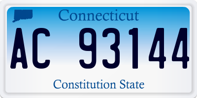 CT license plate AC93144