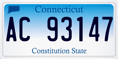 CT license plate AC93147