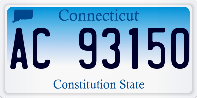 CT license plate AC93150