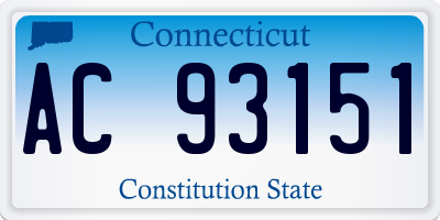 CT license plate AC93151