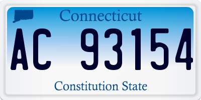 CT license plate AC93154