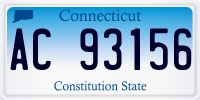 CT license plate AC93156