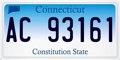 CT license plate AC93161