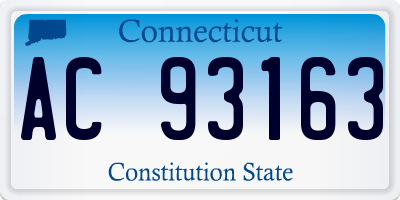 CT license plate AC93163