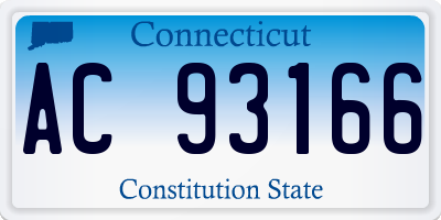 CT license plate AC93166