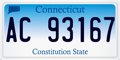 CT license plate AC93167