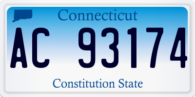 CT license plate AC93174