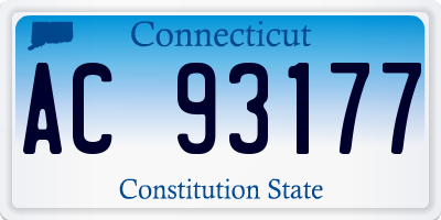 CT license plate AC93177