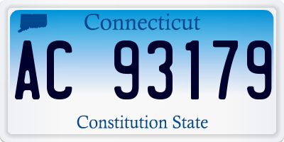 CT license plate AC93179