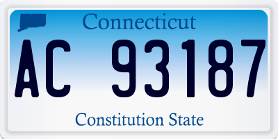 CT license plate AC93187