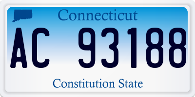 CT license plate AC93188