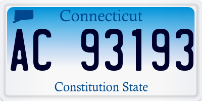 CT license plate AC93193