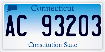 CT license plate AC93203