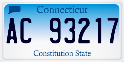 CT license plate AC93217