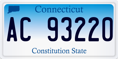 CT license plate AC93220