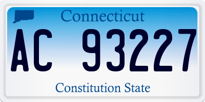 CT license plate AC93227