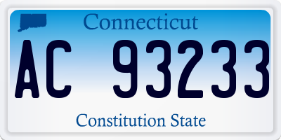 CT license plate AC93233