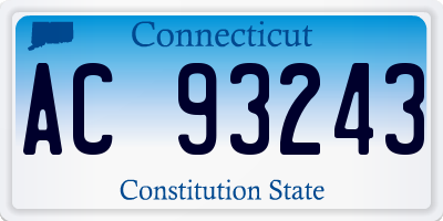 CT license plate AC93243