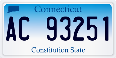 CT license plate AC93251
