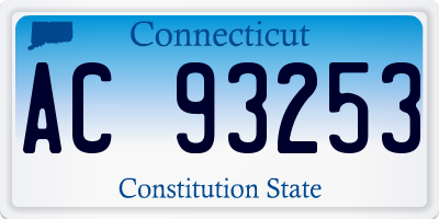 CT license plate AC93253