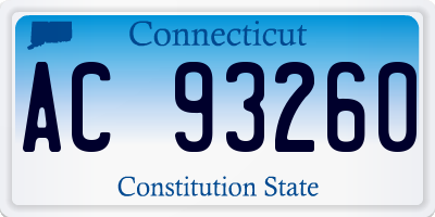 CT license plate AC93260