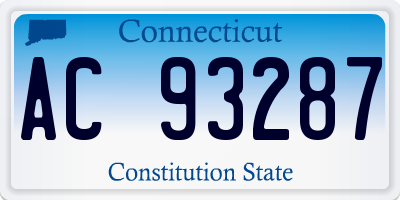 CT license plate AC93287