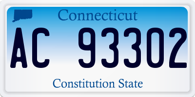 CT license plate AC93302