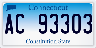 CT license plate AC93303
