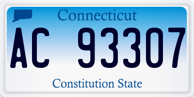 CT license plate AC93307