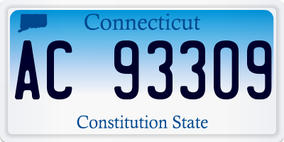 CT license plate AC93309