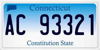 CT license plate AC93321